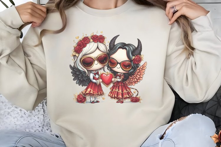 Couple Cupid For Valentine Clipart PNG