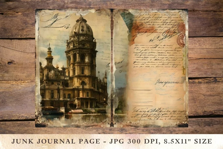 Printable Junk Journal Pages travel postcard 8