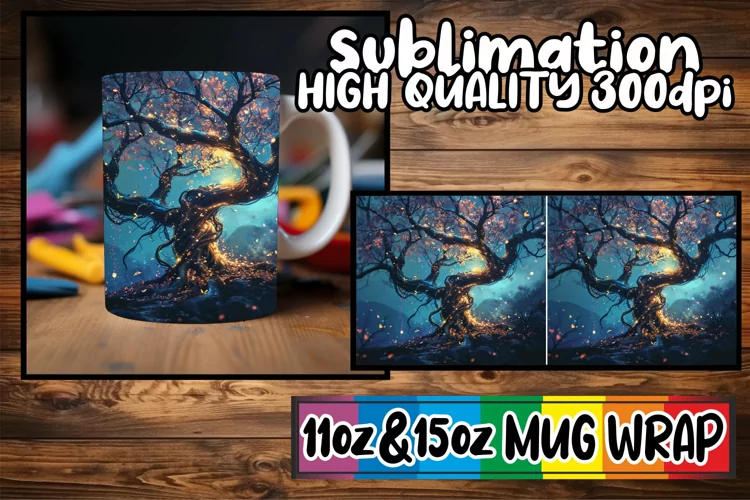 Blooming Tree Sublimation Magic on Mugs