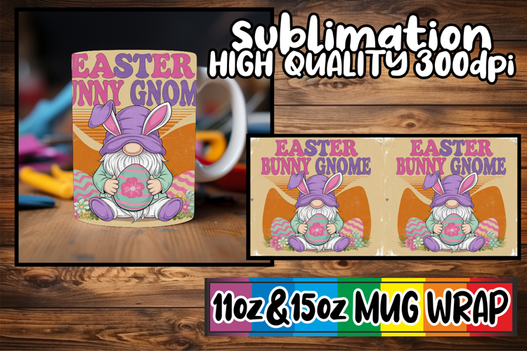 Tender moments sublimation print wrap, Easter Gnome