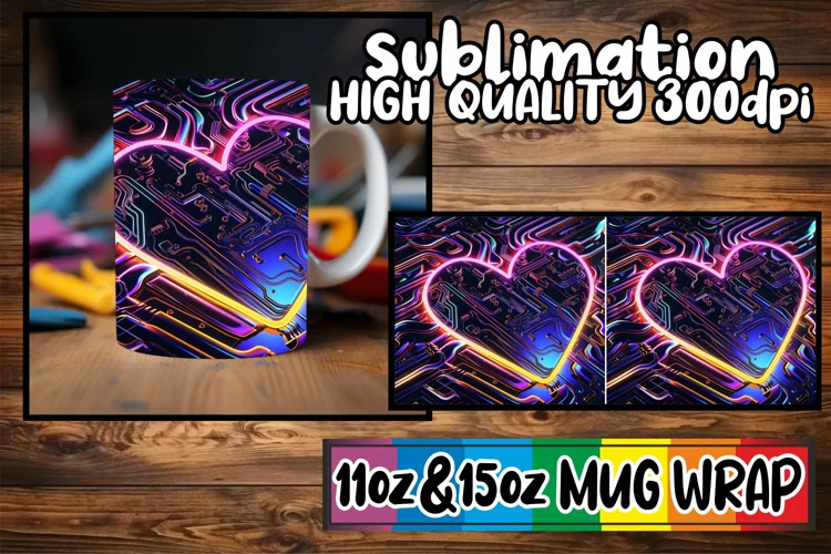 Romantic Heart Pattern Mug - Sublimation