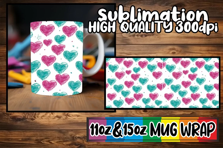 Valentines Day 3D Heart Mug Decoration - Sublimation