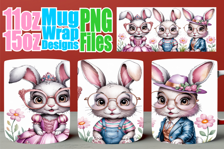 Magical sunsets sublimation print wrap, Easter Bunny