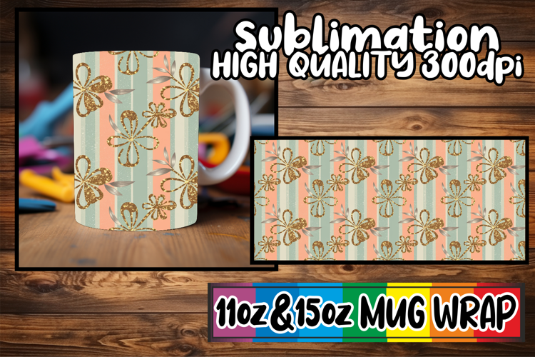 Joyful journeys 11oz 15oz sublimation wrap, Gold Flower