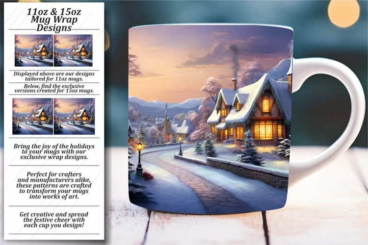 Holiday Spirit Blooms: Colorful Christmas Mug Design