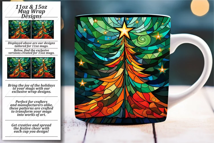 Stained Glass Cheer Mug Sublimation
