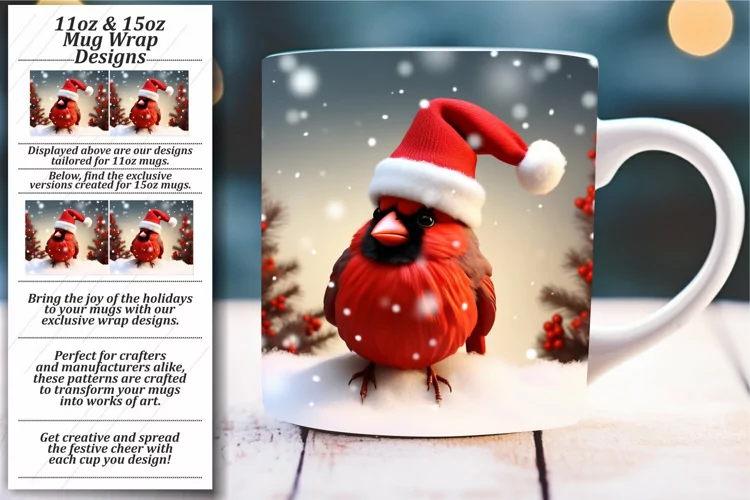 Holiday Spirit Blooms: Colorful Christmas Mug Design