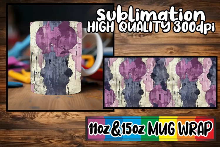 Graffiti Pattern Mug Wrap for Spring Sublimation
