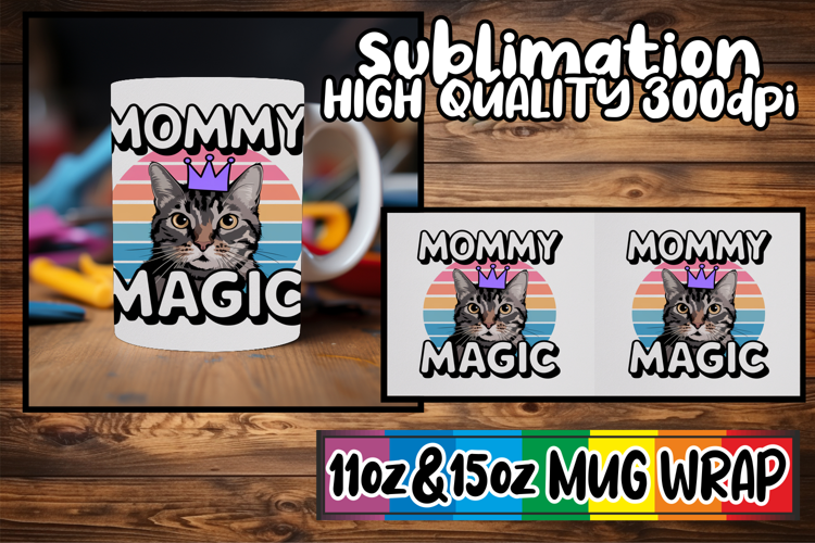Beautiful day sublimation 11oz 15oz mug wrap, Cat Lover