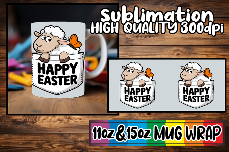 Wholesome days 11oz 15oz sublimation wrap, Easter Animals