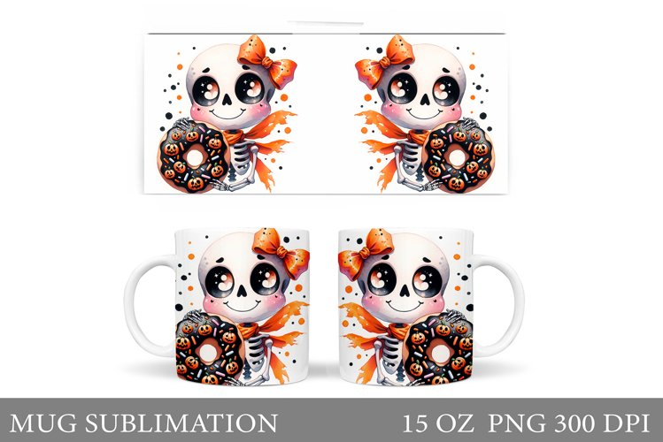 Funny Skeleton Mug Sublimation. Cute Skeleton Sublimation example image 1