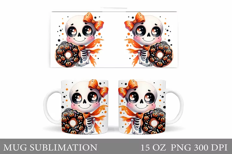 Funny Skeleton Mug Sublimation. Cute Skeleton Sublimation