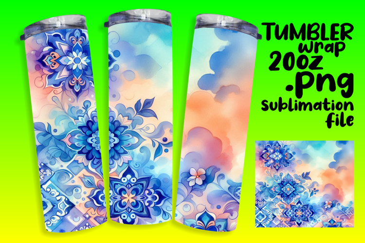 Amazing 20oz Tumbler Wrap Download , Watercolor Patter