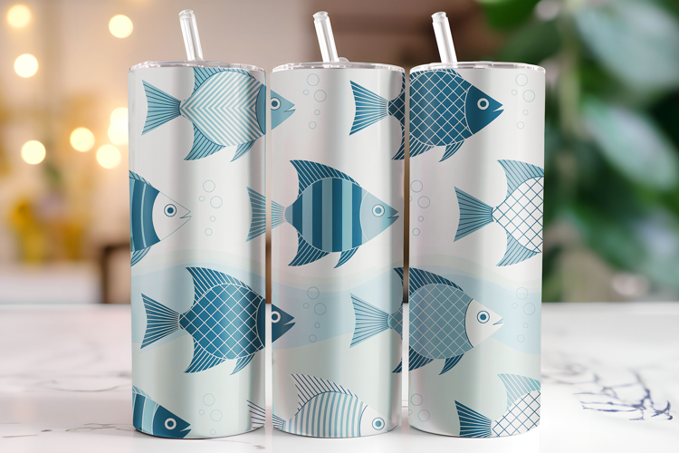 Fishes Tumbler Wrap | Sublimation | Tumblers