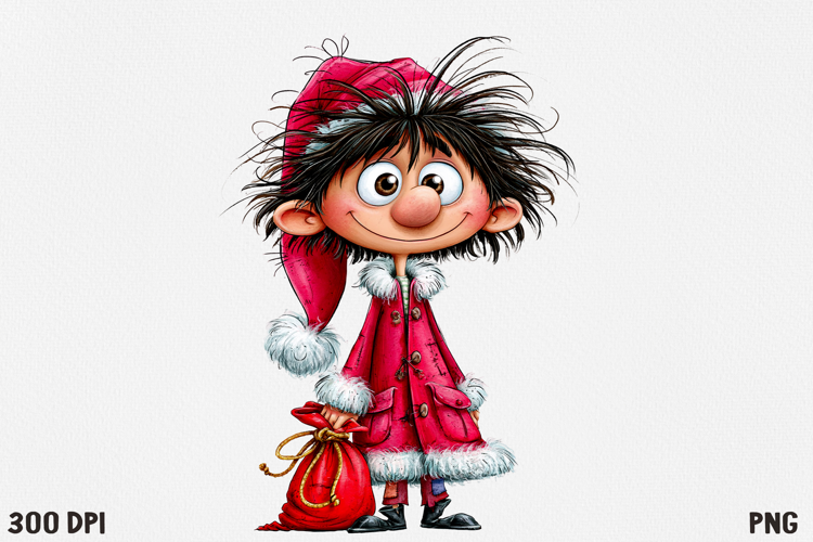 Whimsical Christmas Character Clipart PNG, Cute Holiday