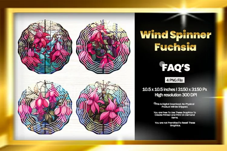 Fuchsia Wind Spinner Sublimation - 04 Variations
