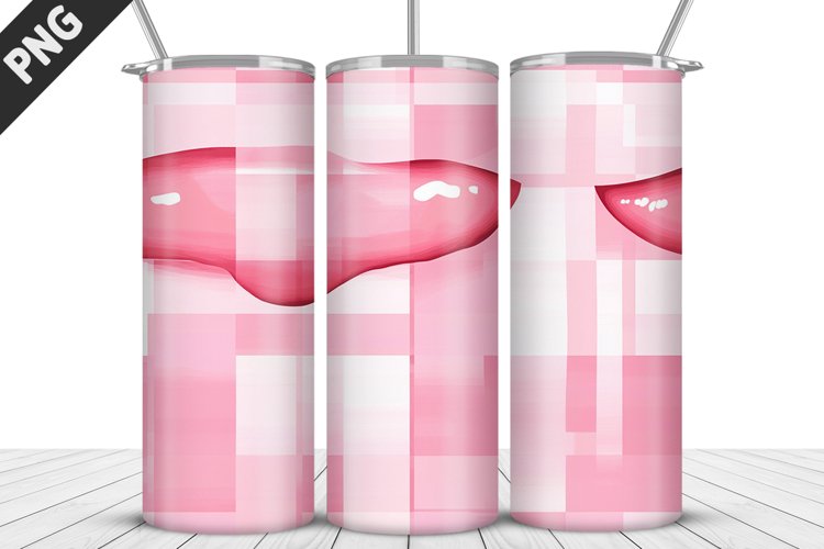 Plaid Tartan Valentine's Day Tumbler Design | Valentin example image 1
