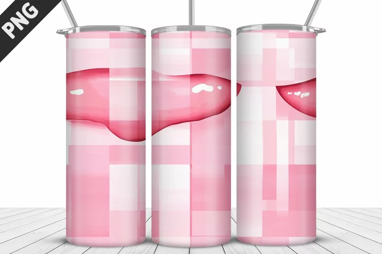 Plaid Tartan Valentine's Day Tumbler Design | Valentin