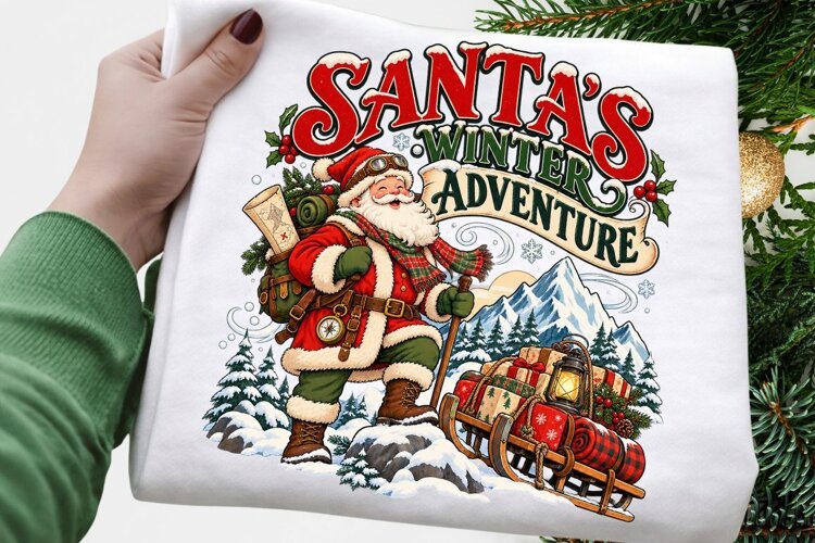 Santa's Winter Adventure Christmas Sublimation Design example image 1