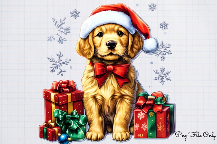 Christmas Retrievers Clipart PNG