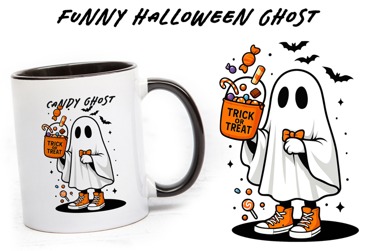 Funny ghost clipart, Halloween Sublimation PNG.