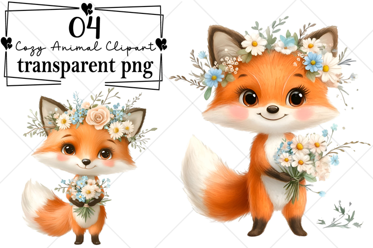 Cozy Animal Clipart Watercolor PNG