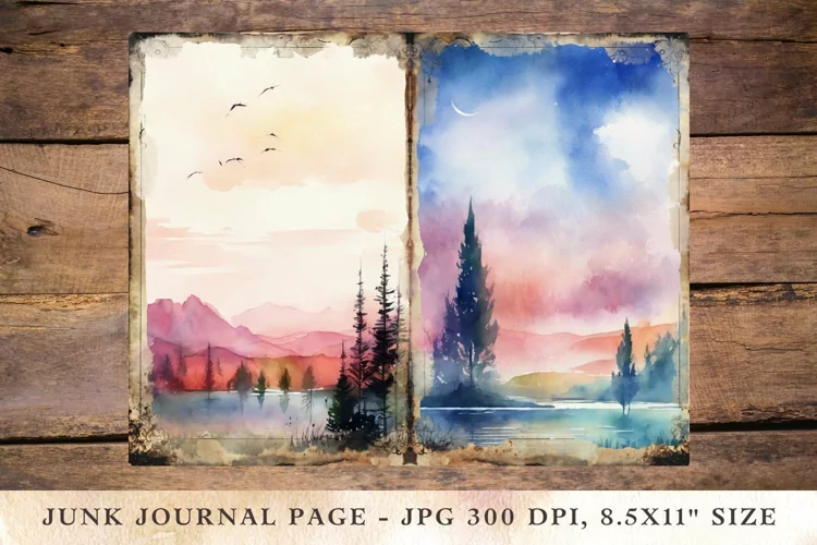 Printable Junk Journal landscape 8