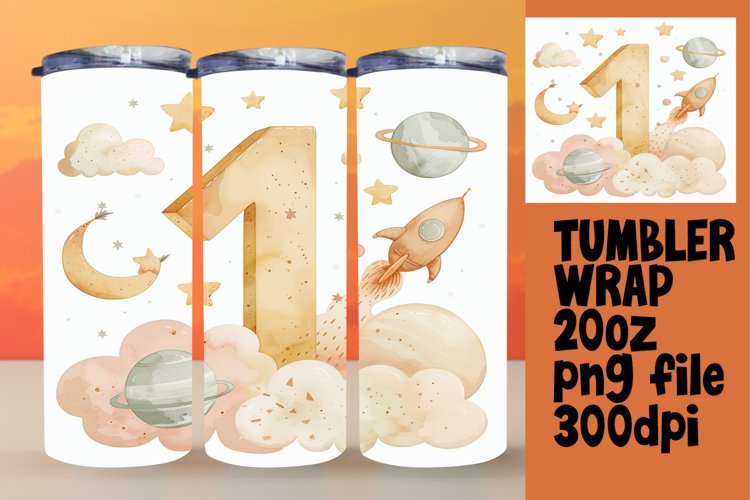 Nebula Numbers: 20oz Tumbler Sublimation Art