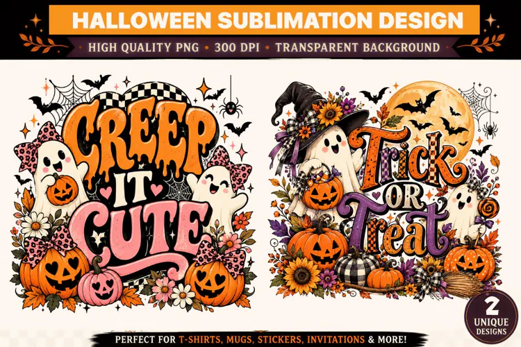 Halloween Sublimation PNG | Creep It Cute & Trick or Treat