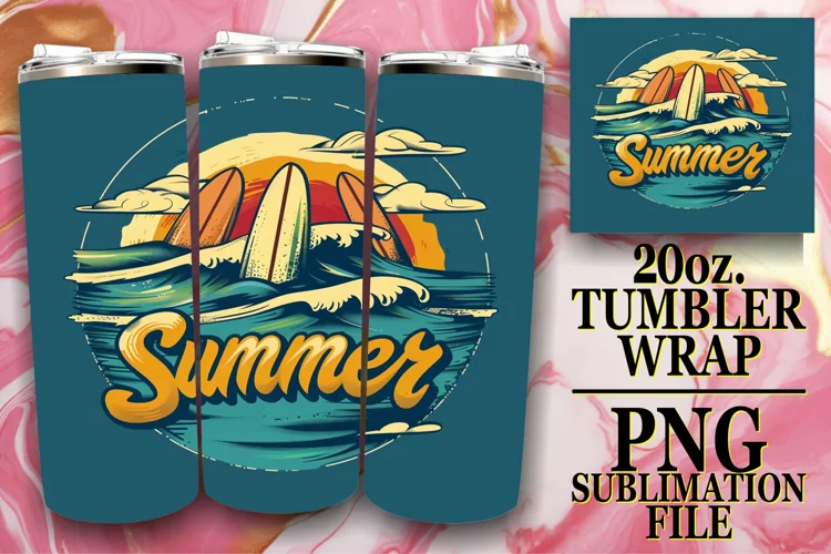 Retro Sunshine,Tumbler Wrap 20oz