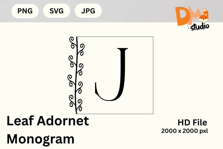 Leaf Monogram Svg Image 10