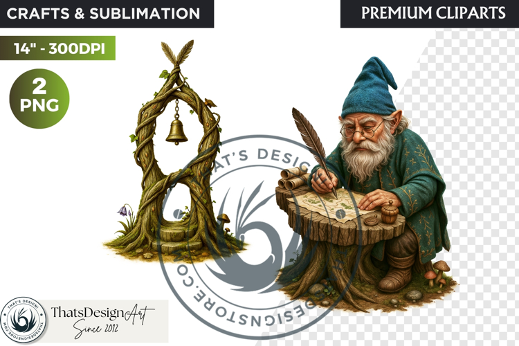 Fantasy clipart Magical Forest Village PNG for scrapbooking