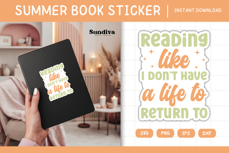 Printable Summer Book Lover Sticker | I Dont Have A Life