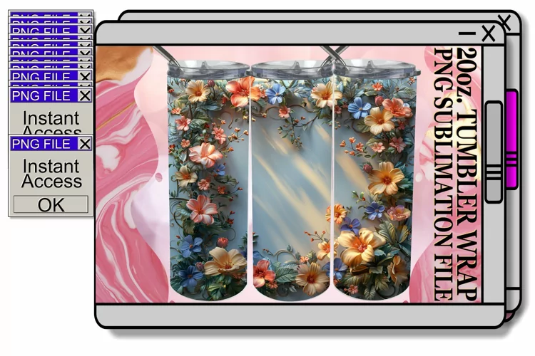 3D Meadow Marvel Tumbler Wrap 20oz