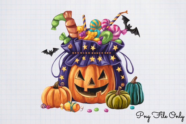 Halloween Trick Or Treat Bag Clipart PNG