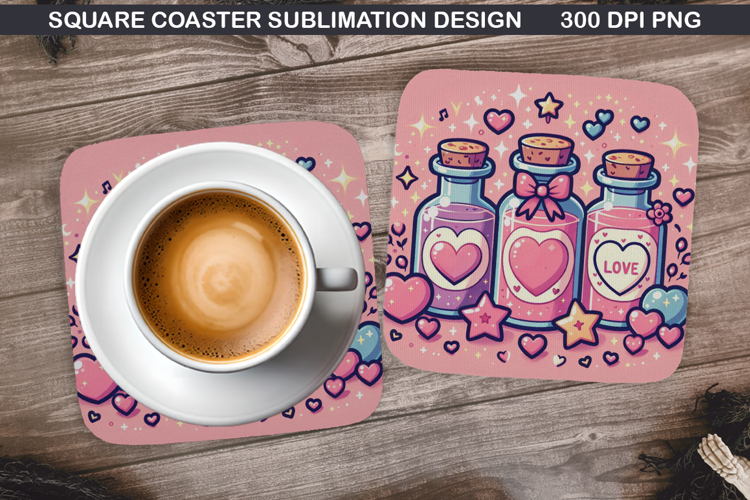 Valentine Coaster Sublimation, Valentine Coaster PNG Design