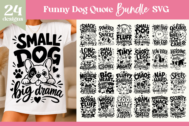 Funny Dog Quote SVG Bundle | Cute Dog Sayings