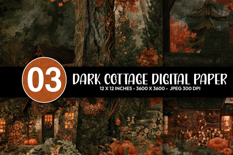 Dark Cottage Digital Paper