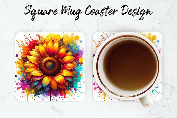 Sunflower Mug coaster | Coaster | Sublimation