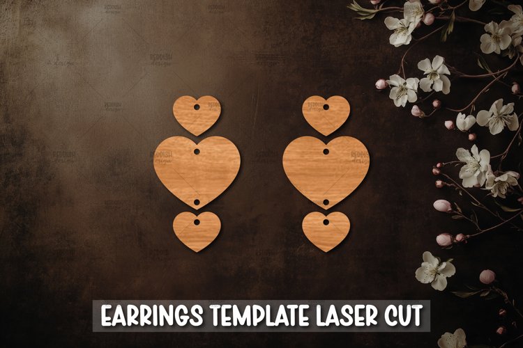 Heart Earrings Svg Image 6