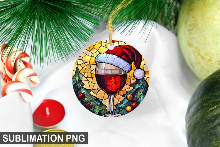 Christmas Santa Wineglass Ornament | Christmas Ornament PNG