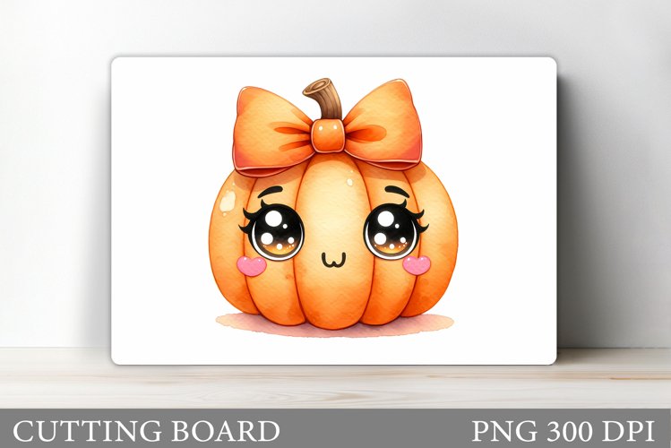 Cute Pumpkin Cutting Board. Halloween Cutting Board Design example image 1