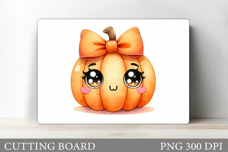 Cute Pumpkin Cutting Board. Halloween Cutting Board Design