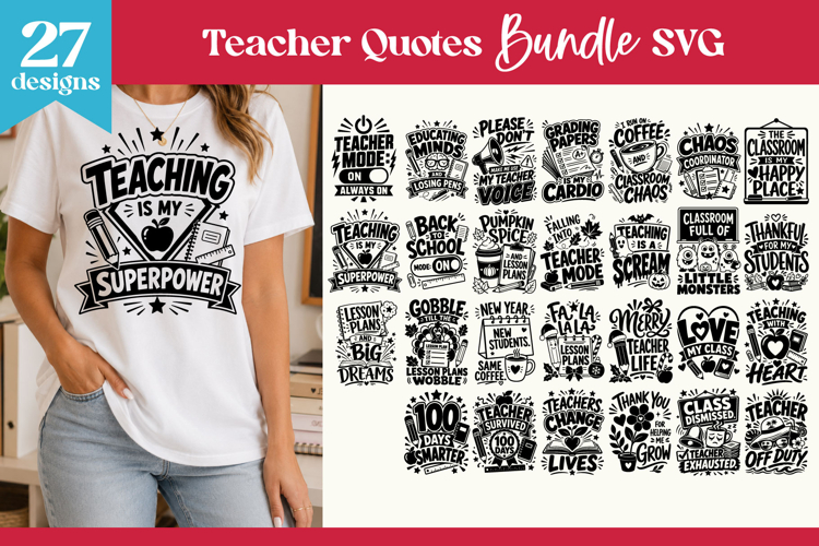 Funny Teacher Quotes Bundle | School SVG Designs