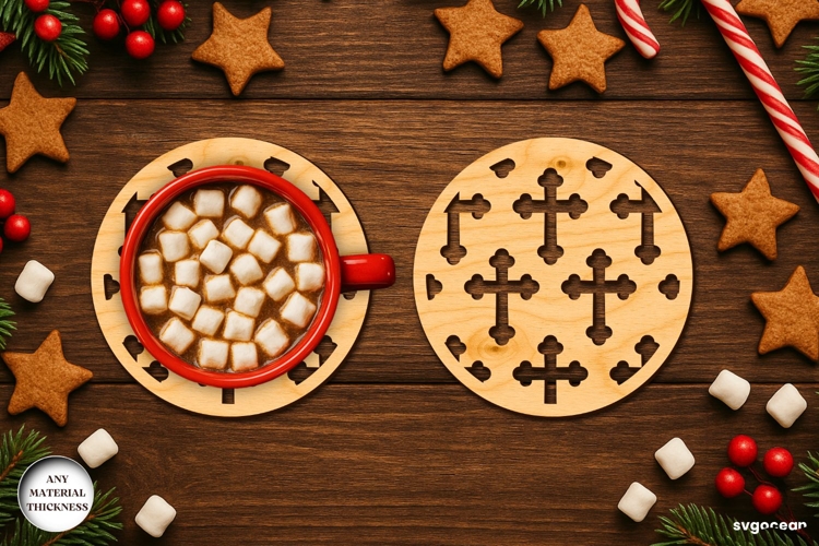 Nativity Coffee Coaster Laser Cut | Drink Coaster | SVG