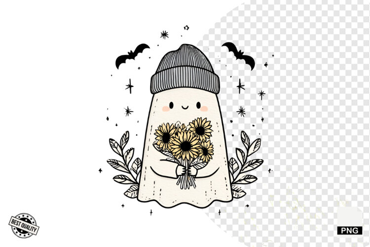 Cute Halloween Ghost Clipart example image 1