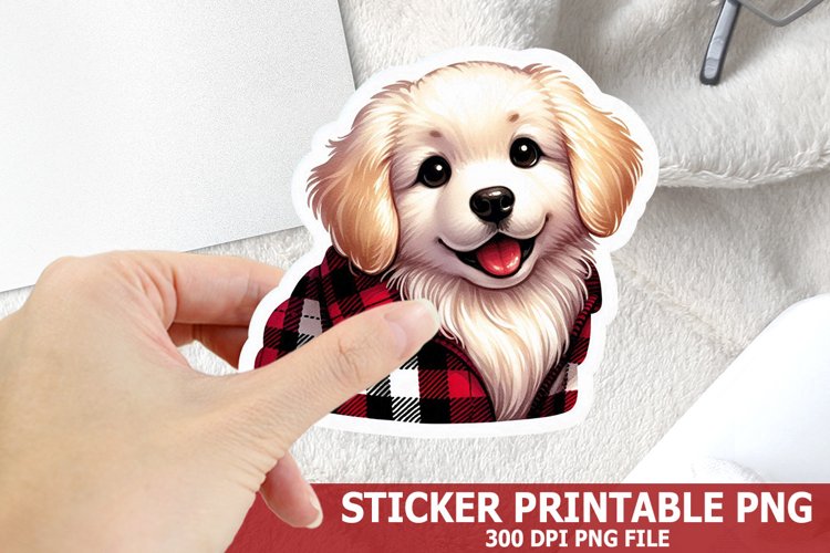 Christmas Dog Sticker| Christmas Sticker PNG Design