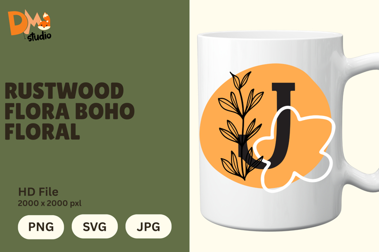 Rustwood Flora Boho Floral Monogram