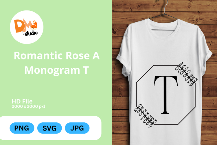 Romantic Rose Monogram Art