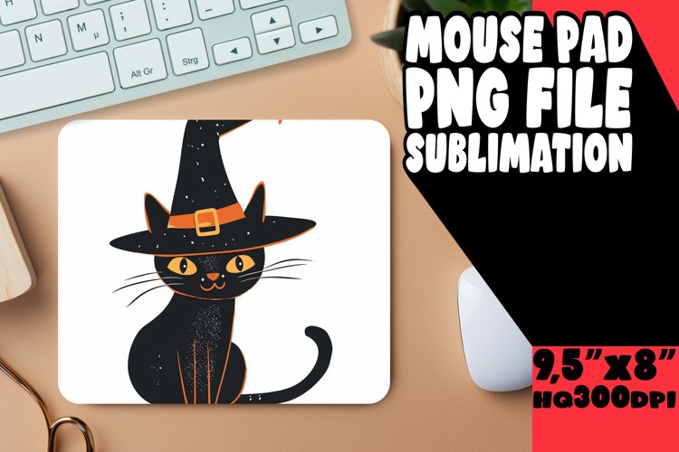 Watercolor Halloween Sublimation Mouse Pad PNG